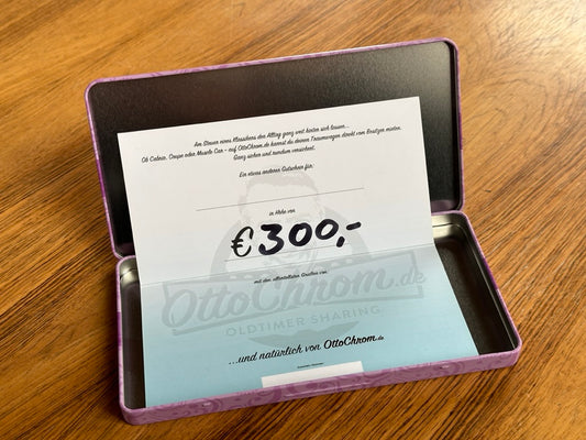 Zum Geburtstag nur das Allerbeste aus zartem Blech, hochwertiger Pappe und feinsten Diamanten! Natürlich inklusive Klappgutschein und originalem Autoschlüssel (plus 12,50 Euro inkl. Versand)